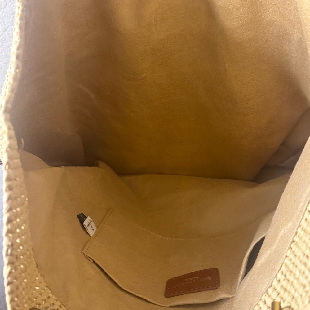 Elegant Beige Woven Tote Bag